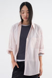 Sheer rounded boxy fit shirt
