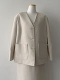 [Setup Available] Monet No Collar Overfit Tweed Jacket