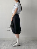 Wrinkle Mermaid Midi Skirt