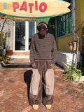 Suede Double Knee Balloon Pants