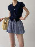 [Pants Lining!] Check Pumpkin Banding Mini Skirt