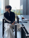 AOS Side Line High Neck Knit Half Zip-Up