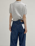 Puff wool short sleeve knit