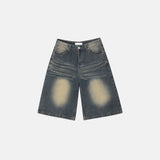 Vintage Sand Crease Bermuda Denim