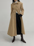 Belted Single Long One Piece Coat