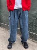 Unique Washed Two-Tuck Denim