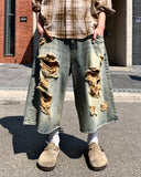 Vintage Destroyed Bermuda Denim