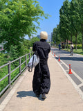 Curved high neck detachable windbreaker