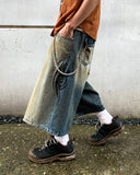 Vintage Ninja Tattoo Bermuda Denim