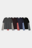 Two-tone stripe layered long sleeve