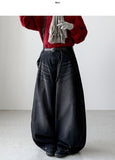 Label Snap Balloon Denim Pants