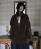 Leopard Fleece Zip-up