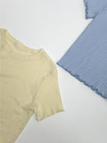 Wave Punching Ribbed Short Sleeve T-Shirt