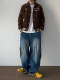 Curve Cut Washing Cargo Denim