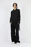 Slim long collar T-shirt