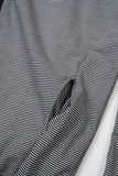 City stripe unbalance hood zip-up