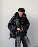 Keysia Fur Leather Jumper