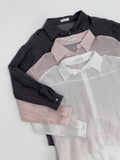 Wrinkle See-through Oversized Shirt