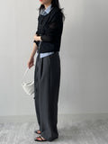 Hugo Belted One-Tuck Wide Slacks