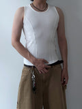Double Line Ribbed Sleeveless