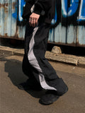 Side Zipper Nylon String Pants