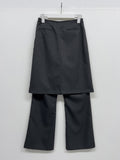 Pleated Bootcut Layered Slacks