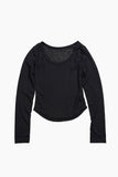 Summer U-neck Ribbed Long Sleeve