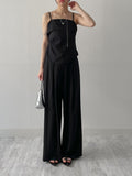[Setup Available] Chopin Banding Pleated Wide Slacks