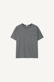 Striped cropped cutoff t-shirt