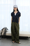 Snap Wide Cotton Pants