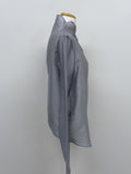 Dent High Neck Tencel See-Through Blouse