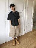 Todd Pigment Stripe Short Sleeve Collar Tee