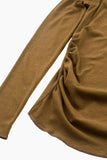 Poema shirring long sleeve tee