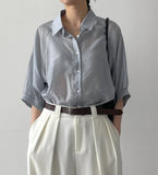 Hailey See-Through Puff Blouse