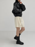 Lip pocket cotton shorts pants