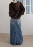 LEAF DENIM LONG SK
