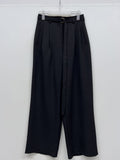 Marron Belted Two-Tuck Wide Slacks