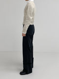 Zip-up round crop knit