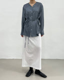 Slit slacks long skirt