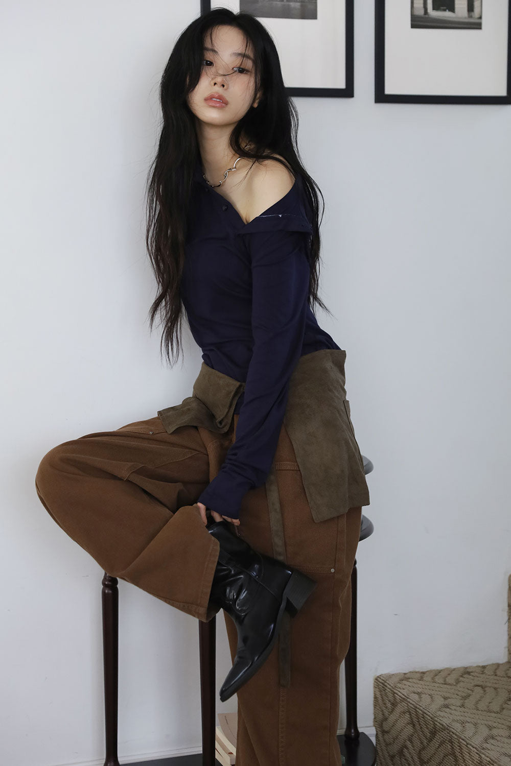 【COLOR iN ID】Suede layered wrap skirt COLOR iN ID(カラーインアイディー) - スエードレイヤードラップ