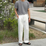 Lebec Cotton Half Banding Wide Pants