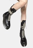 Oun Lace-Up Middle Boots