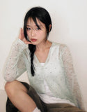 Flan Summer See-through Dot Cardigan
