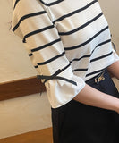 Ilon Layered Ribbon Stripe Three Quarter Knit