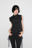 HIGH-NECK SLEEVELESS SHIRT