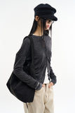 Hiles wide rib round-neck cardigan