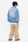 SHINING LOGO WASHED DENIM JACKET
