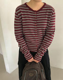 Schumank Stripe Round Knit Cardigan