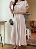 Meshian banding flare long skirt
