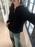 Gender Eyelet Strap Long Sleeve Knit